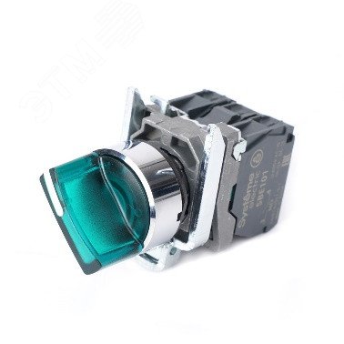 Пер-ль SB4 с подсвет в сборе 22мм 3поз зел с фикс металл 24В DC 1НО+1НЗ | код SB4BK133B5 | Systeme Electric