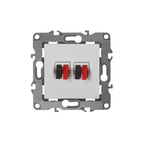 Розетка аудио двойная, Эра12, белый, 12-3112-01 | код Б0027461 | ЭРА