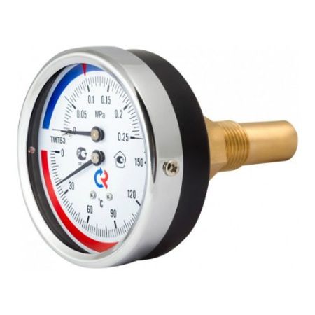 Термоманометр ТМТБ-31T Dy 80 с задн. подкл., 1/2", 10 бар 0-120* (L=46мм, кл. точн. 2,5) | код. ТМТБ-31T.0410120 | VALTEC