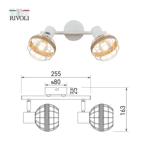 Светильник настенно-потолочный спот поворотный 2xE14 40Вт 7034-702 Anselma Rivoli | код Б0051975 | Rivoli