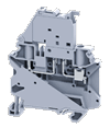 Клемма с держателем предохранителя CYF4L6-60V /6x58,8mm, винтовая, 2 присоед., 4(max 6)mm2, 10A, 1000V, LED 6-60V, серая | код CYF4L6-60V | Connectwell