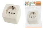 Розетка 2П+З открытой установки IP20 16А, сл. кость Дача Народная | код SQ1824-0021 | TDM НАРОДНЫЙ