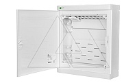 Щит навесной ELEGANT мультимед, патч-панель, 1xSCHUKO, 1xМП, белая пласт. дверь, белый RAL9003, 310x350x104mm, IP40 | код 2425-20S | Elektro-plast Nasielsk