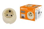 Розетка фарфоровая 2П+З 16А 250В сл. кость «Болонь» TDM | код SQ1820-0312 | TDM