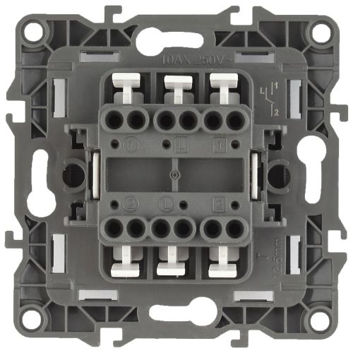 Переключатель Серия 12 12-1112-06 перекрёстный двойной, 10АХ-250В, чёрный | код Б0065303 | ЭРА