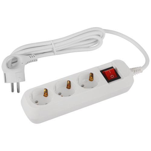 Удлинитель электрический UDL-16-315-ES Greenline 3 розетки с заземлением с выключателем 1.5м ПВС 3х1кв.мм Эра Б0065078