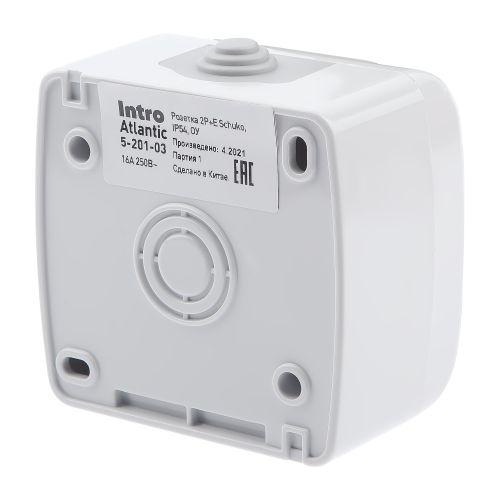 Розетка Intro Atlantic 5-201-03 с заземлением 2P+E Schuko, 16А-250В, IP54, открытой установки, серый | код Б0050945 | ЭРА фото 4 Розетка Intro Atlantic 5-201-03 с заземлением 2P+E Schuko, 16А-250В, IP54, открытой установки, серый | код Б0050945 | ЭРА фото 4