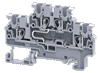 Клемма двухъярусная CXDL2.5(I.S) /5x72,7mm, пружинная, со связью потенциала, 4 присоед., 2,5(max 4)mm2, 24A, 1000V, серая | код CXDL2.5(I.S) | Connectwell
