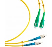 Патч-корд оптический LANMASTER, LSZH, дуплексный, SC/APC-FC/UPC, SM OS2, 1.0 м | код LAN-2SC-2FC/SAU-1.0 | LANMASTER