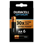 5014065 Батарейки Duracell 5014065 АА алкалиновые 1,5v 6 шт. LR6-6BL Optimum | код Б0056022 | Duracell
