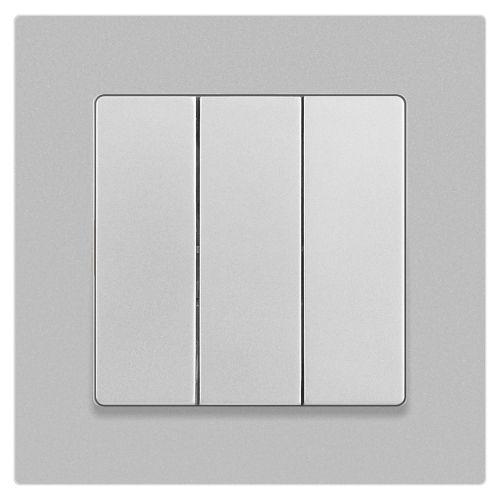 Выключатель Intro Accent 6-106-03 тройной, 10А-250В, IP20, СУ, AL/CU, алюминий | код Б0063536 | ЭРА фото 3 Выключатель Intro Accent 6-106-03 тройной, 10А-250В, IP20, СУ, AL/CU, алюминий | код Б0063536 | ЭРА фото 3