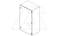 Щит моноблочный 1000x800x400мм (ВхШхГ) навесной с монтажной панелью, 1 глухая дверь, 2 замка, 3 петли, RAL7035, IP66 | код DM288-140 | Tekpan