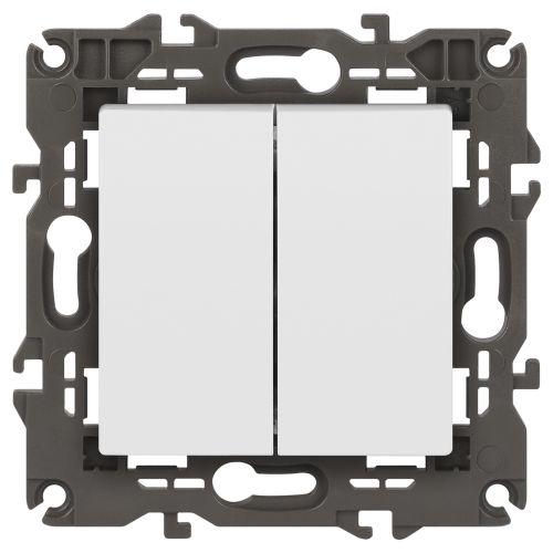 Выключатель 2-кл. СП Elegance 14-1104-01 10А IP20 250В 10AX механизм бел. Эра Б0034229