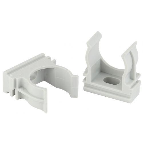 Крепеж-клипса (cерый) для трубы d 25мм (10шт) | код Б0043235 | ЭРА