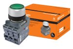 Кнопка с фиксацией MP2-21G(LED) в сборе d22мм/24В 1з+1р зеленая TDM | код SQ0747-0026 | TDM