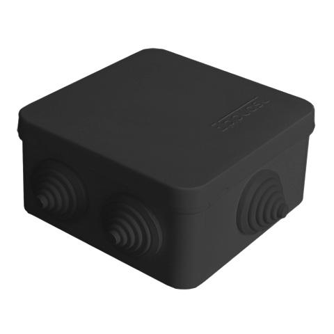 Коробка распределительная ОП 84х84х45мм IP54 7 выходов 3 гермоввода крышка защелкивающаяся материал - полипропилен черн. Epplast 120075 Коробка распределительная ОП 84х84х45мм IP54 7 выходов 3 гермоввода крышка защелкивающаяся материал - полипропилен черн. Epplast 120075