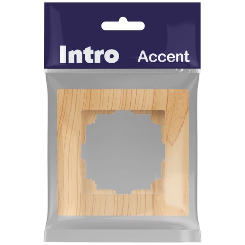 Рамка для розеток и выключателей Intro Accent 6-501-11 на 1 пост, СУ, сосна | код Б0063705 | ЭРА