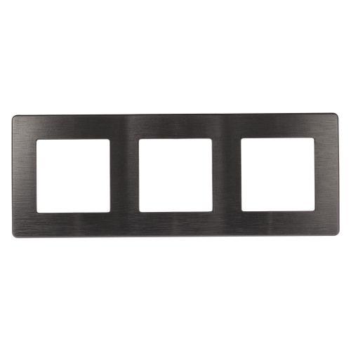 Рамка для розеток и выключателей Серия 12 12-5103-12 на 3 поста, Эра12 Сатин, графит | код Б0052525 | ЭРА