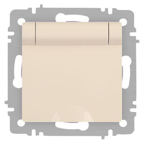 Розетка 1-м СП Accent 6-203-02 16А IP20 250В 2P+E Schuko с крышкой сл.кость Intro Б0063716