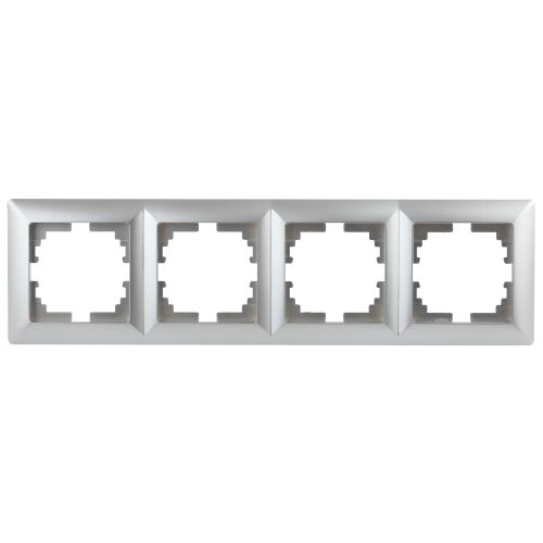 Рамка на 4 поста, СУ, Solo, алюминий, 4-504-03 | код Б0043426 | ЭРА
