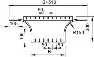 Ответвитель T-образный горизонт. осн. 400 RAA 640 FT OBO 7121407