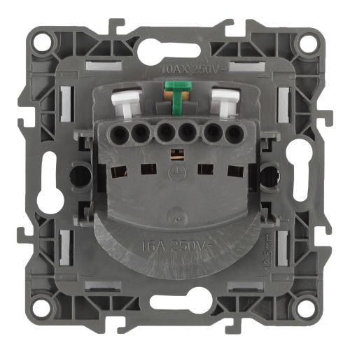 Розетка 2P+E Schuko, 16A-250В, б.л., Эра12, чёрный, 12-2001-06 | код Б0014686 | ЭРА