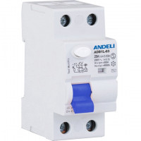 УЗО ADB1L-63 4P 40A 100mA тип AC 6kA (ANDELI) | код ADL03-011 | ANDELI