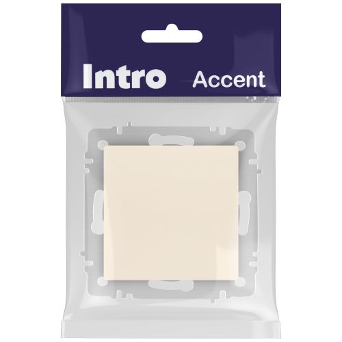 Кнопка Intro Accent 6-109-02 , 10А-250В, IP20, СУ, слоновая кость | код Б0063606 | ЭРА