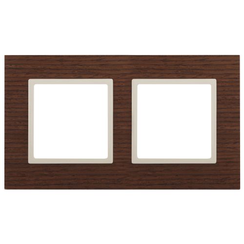 Рамка на 2 поста, дерево, Эра Elegance, дуб+сл.кость, 14-5302-09 | код Б0034574 | ЭРА