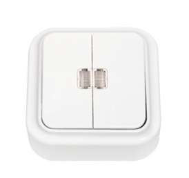 Беларусь Выключатель двухклавишный с индикацией наружный | код А5 10-215 | БелТИЗ