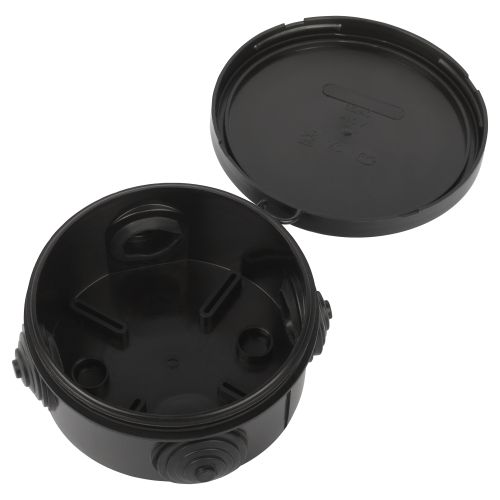 Распределительная коробка KOR-85-40-4g-B открытой установки черная 85х40мм с гермовводами 4 вх. IP54 | код Б0061801 | ЭРА фото 4 Распределительная коробка KOR-85-40-4g-B открытой установки черная 85х40мм с гермовводами 4 вх. IP54 | код Б0061801 | ЭРА фото 4