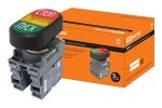 Кнопка двойная MPD4-11Y (зеленая/красная) (LED) в сборе d22мм/24В (ПУСК/СТОП) линза желтая TDM | код SQ0747-0068 | TDM