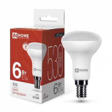 Лампа светодиодная LED-R50-VC 6Вт 4000К нейтр. бел. E14 525лм 230В | код 4690612024264 | IN HOME