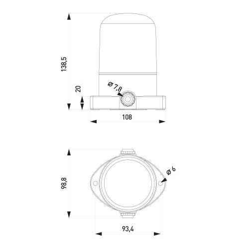 Светильник для бани керамика/стекло прямой IP54 E27 max 60Вт 135х110х85 белый НББ 02-60-001 | код Б0064005 | ЭРА