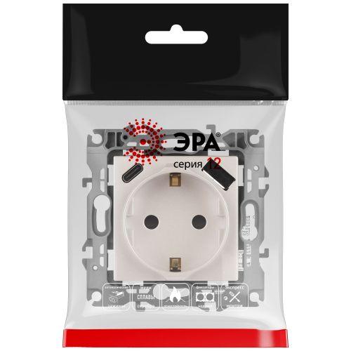 Розетка Серия 12 12-4108-15 2P+E 16A-250В со шторками с USB type-A+C 5В-3А перламутр | код Б0067767 | ЭРА фото 2 Розетка Серия 12 12-4108-15 2P+E 16A-250В со шторками с USB type-A+C 5В-3А перламутр | код Б0067767 | ЭРА фото 2