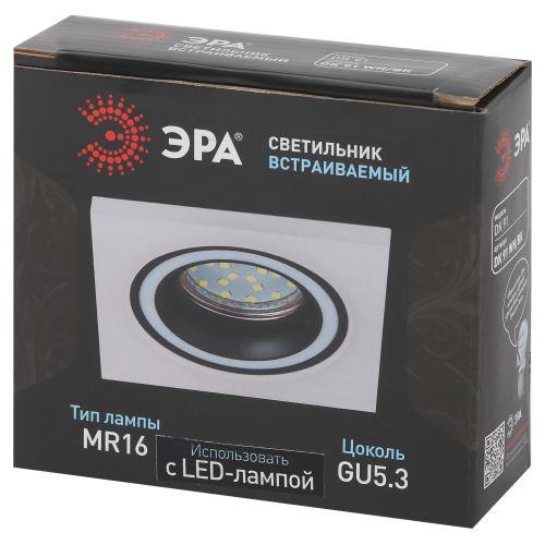 Светильник встраиваемый декоративный DK91 WH/BK MR16/GU5.3 бел./черн. Эра Б0054361