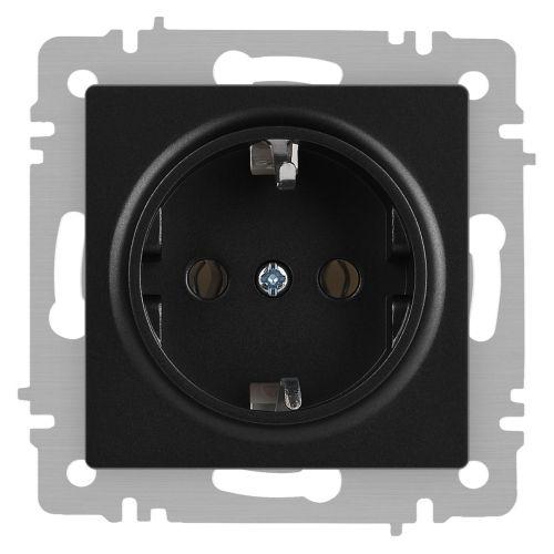 Розетка 1-м СП Accent 6-202-05 16А IP20 250В 2P+E Schuko антрацит Intro Б0063693