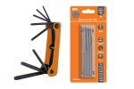 Набор ключей TORX раскладной 8 шт.: T9 - T40, углеродистая сталь, блистер Гранит TDM | код SQ1020-0211 | TDM