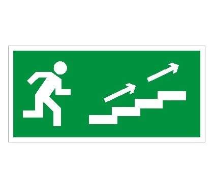 Пиктограмма ПЭУ 006 По лестнице вверх направо (210х105) | код 2501002290 | Световые Технологии