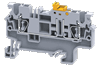 Клемма с ножевым размыкателем CXK2.5 /5x62,2mm, пружинная, 2 присоед., 2,5(max 4)mm2, 20A, 1000V, серая | код CXK2.5 | Connectwell