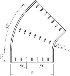 Угол для лотка 45град. 500х110 RB 45 150 FT OBO 7068506