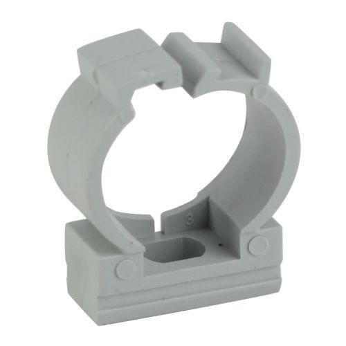 Крепеж-клипса (серый) для трубы d 25мм с фиксатором (50/500/25000) | код Б0047270 | ЭРА