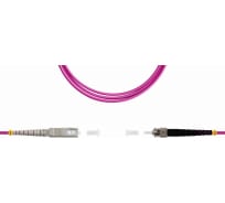 Патч-корд оптический LANMASTER, симплексный, SC/PC-ST/PC, OM4, LSZH, 2.0 м | код LAN-SC-ST/OM4-2.0 | LANMASTER