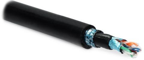 Кабель FUTP4-C5E-S24-ARM-OUT-PE/PE-BK (FUTP4-C5E-S24-ARM-OUT-PE-BK) (FTP4-C5E-SOLID-24AWG-ARM-OUTDOOR-40) витая пара F/UTP кат.5e 4 пары 24 AWG ож solid экран-фольга брон. сталь. лент. внешн. PE/PE(-40градC-+60градC) черн.