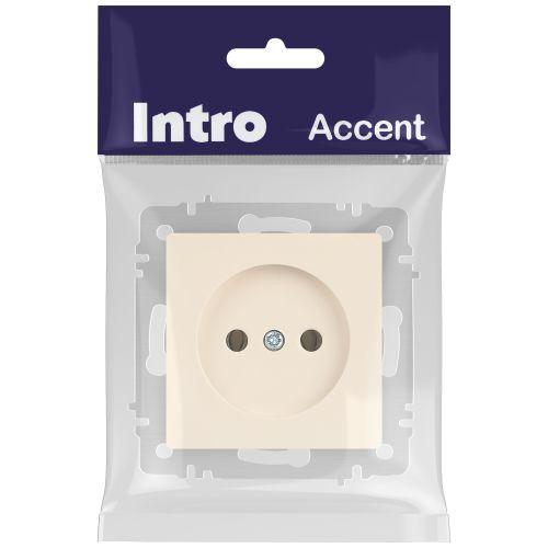 Розетка Intro Accent 6-201-02 2P, 16А-250В, IP20, СУ, слоновая кость | код Б0063659 | ЭРА