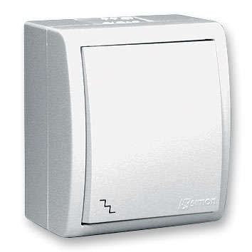 15 Aqua Выключатель проходной (переключатель) с подсветкой IP54 10А 250В винтовой зажим S15A белый | код 1594204-030 | Simon