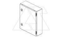 Щит моноблочный 500x400x260мм (ВхШхГ) навесной с монтажной панелью, 1 глухая дверь, 2 замка, 2 петли, RAL7035, IP66 | код DM254-526 | Tekpan