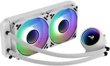 Система водяного охлаждения Aerocool Mirage L240 ARGB Soc-AM5/AM4/1151/1200/2066/1700 белый 4-pin 20-27dB Al+Cu 400W 1200gr Ret (MIRAGE L240 WH) | код 1696457 | AEROCOOL