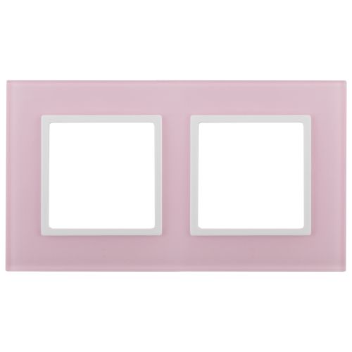 Рамка на 2 поста, стекло, Эра Elegance, розовый+бел, 14-5102-30 | код Б0034502 | ЭРА