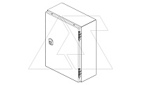 Щит моноблочный 400x500x210мм (ВхШхГ) навесной с монтажной панелью, 1 глухая дверь, 2 замка, 2 петли, RAL7035, IP66 | код DM255-421 | Tekpan